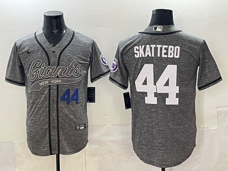 Men 2025 New York Giants #44 Skattebo Grey Joint Name Nike Limited NFL Jersey 02->new york giants->NFL Jersey